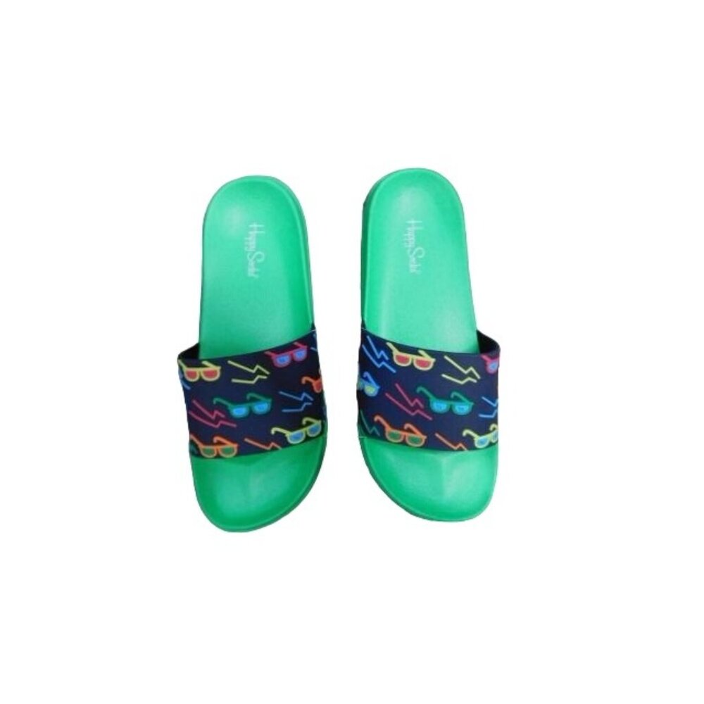 Happy Socks Size 42/43 (11-12) Slide Style Sunglasses Sandals Water Shoes NEW